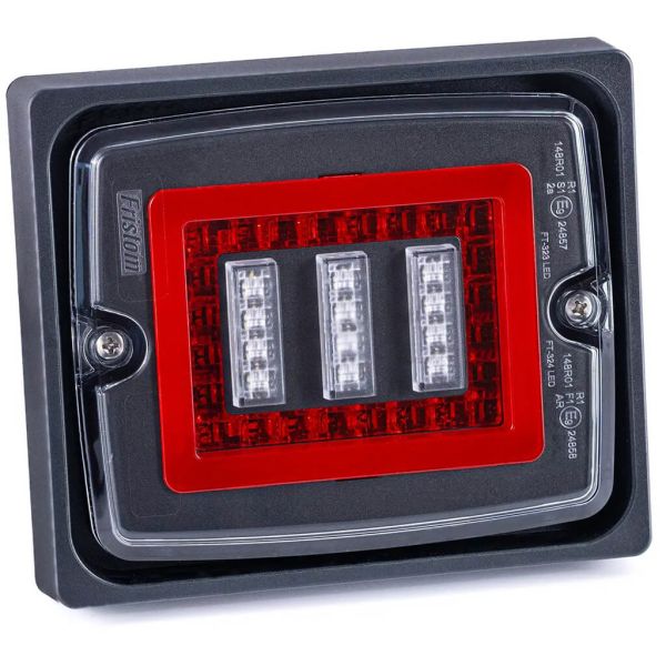 Lanterna traseira de LED FT-324 FR1 com moldura 12V-30V, luz de ré e de neblina R1 F1 AR