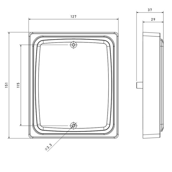 Feu arrière à LED FT-324 FR1 avec cadre 12V-30V, feux de recul et antibrouillard R1 F1 AR