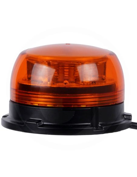 Rotativo LED Mini Ámbar 12V 24V Homologado R65 Ø84mm Superficie