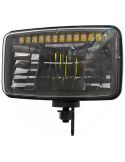 Faro principal LED rectangular 12/24V con soporte, luz de cruce y carretera, DRL, homologado ECE valido para Massey Ferguson