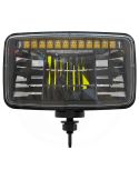 Farol retangular de LED 12/24V com suporte, luz baixa e alta, DRL, homologado pela ECE, adequado para Massey Ferguson.