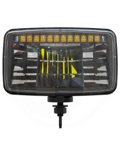 Faro principal LED rectangular 12/24V con soporte, luz de cruce y carretera, DRL, homologado ECE valido para Massey Ferguson