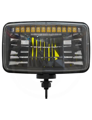 Farol retangular de LED 12/24V com suporte, luz baixa e alta, DRL, homologado pela ECE, adequado para Massey Ferguson.