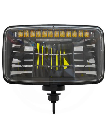 Farol retangular de LED 12/24V com suporte, luz baixa e alta, DRL, homologado pela ECE, adequado para Massey Ferguson.