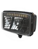 Faro principal LED rectangular 12/24V con soporte, luz de cruce y carretera, DRL, homologado ECE valido para Massey Ferguson