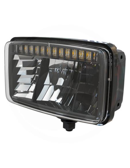 Faro principal LED rectangular 12/24V con soporte, luz de cruce y carretera, DRL, homologado ECE valido para Massey Ferguson