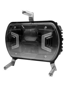 Phare de tracteur carré à LED H4 12V/24V homologué pour feux de route, feux de croisement et feux de position pour New Holland 2