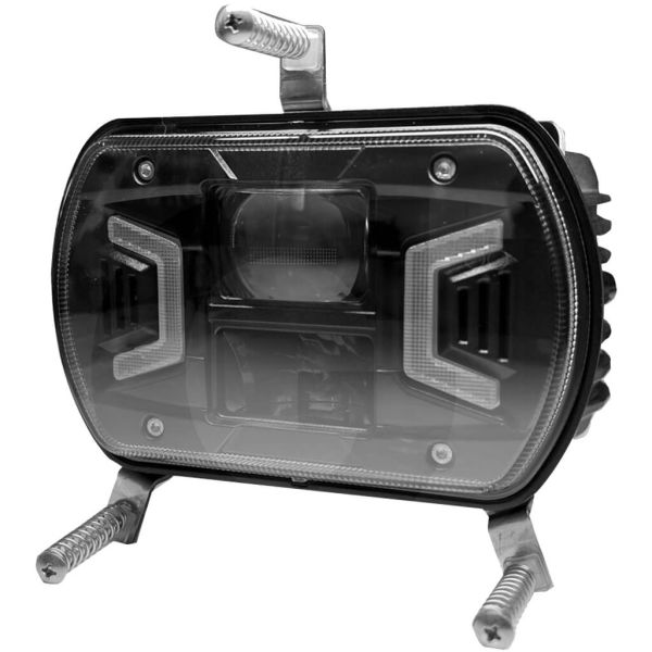 Phare de tracteur carré à LED H4 12V/24V homologué pour feux de route, feux de croisement et feux de position pour New Holland