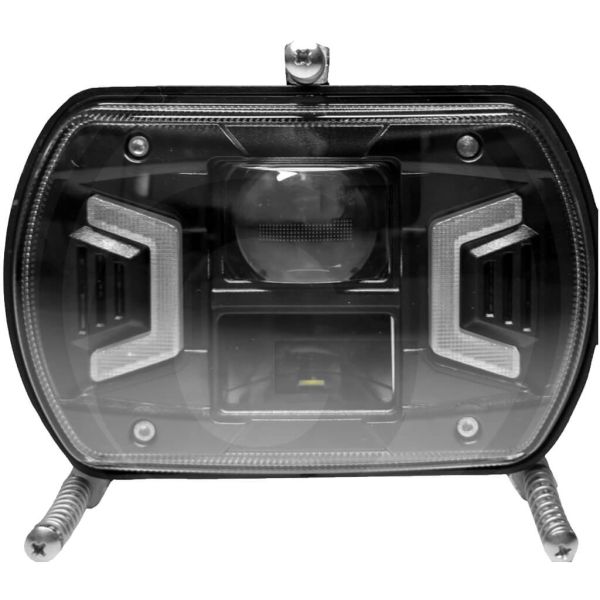 Phare de tracteur LED H4 12V/24V homologué pour la route, feux de croisement et position – Ovale