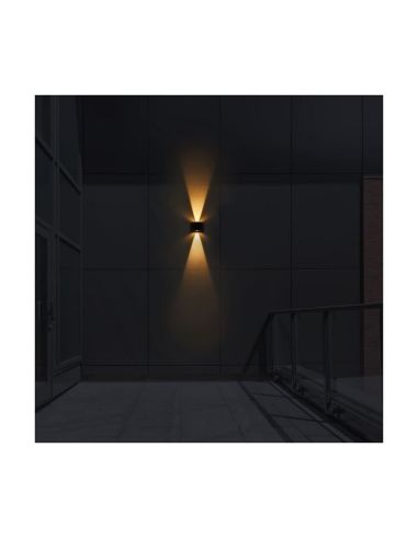 Applique murale solaire extérieure VIO LED, éclairage vers le haut/vers le bas et capteur crépusculaire, 120 lm, 4000 K, IP54