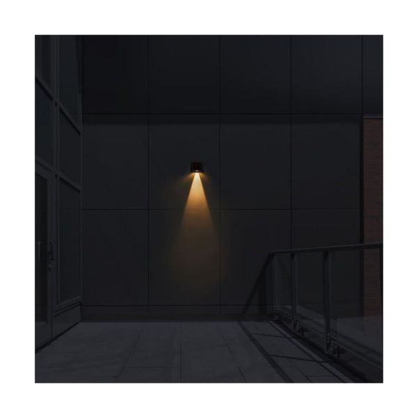 Luminária de parede externa solar VIO LED, com iluminação para cima/para baixo e sensor crepuscular, 120 lúmens, 4000K, IP54.