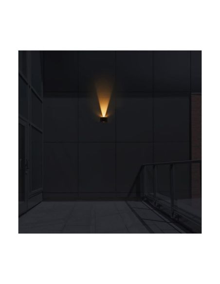 Applique murale solaire extérieure VIO LED, éclairage vers le haut/vers le bas et capteur crépusculaire, 120 lm, 4000 K, IP54