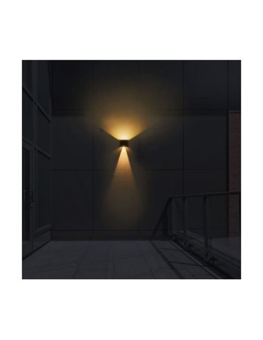 Applique murale solaire extérieure VIO LED, éclairage vers le haut/vers le bas et capteur crépusculaire, 120 lm, 4000 K, IP54