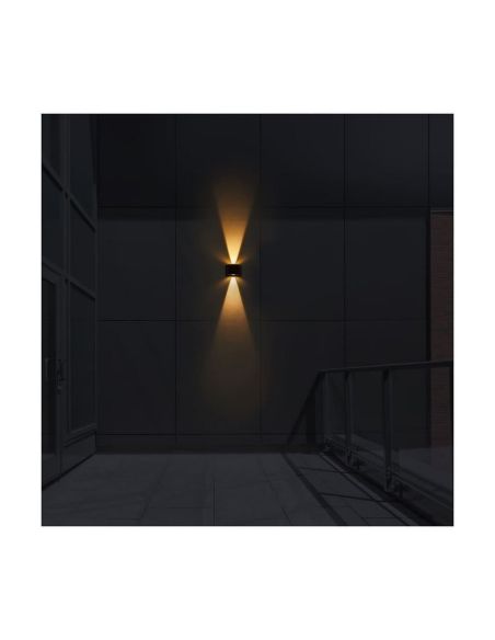 Aplique solar exterior LED VIO, luz arriba/abajo y sensor crepuscular 2,7W 120Lm 3000K, IP54