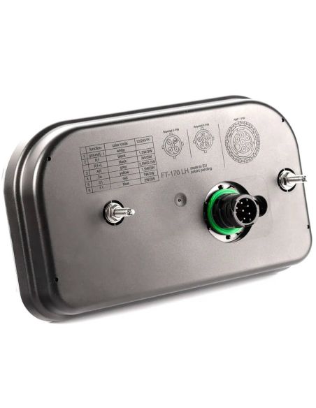 Conector de Piloto Trasero LED FT-170 12V-30V 6 Funciones AMP 7 Pin Sin Matrícula con triángulo