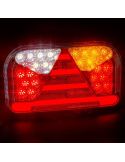 Encendido Piloto Trasero LED FT-170 12V-30V 6 Funciones AMP 7 Pin Sin Matrícula con triángulo