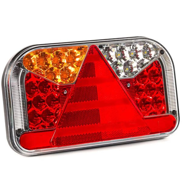 Piloto Trasero LED FT-170 12V-30V 6 Funciones AMP 7 Pin Sin Matrícula con triángulo