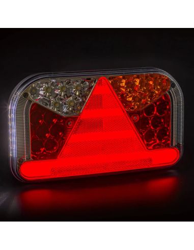Posición Piloto Trasero LED FT-170 12V-30V 6 Funciones AMP 7 Pin Sin Matrícula con triángulo