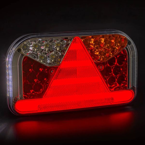 Posición Piloto Trasero LED FT-170 12V-30V 6 Funciones AMP 7 Pin Sin Matrícula con triángulo
