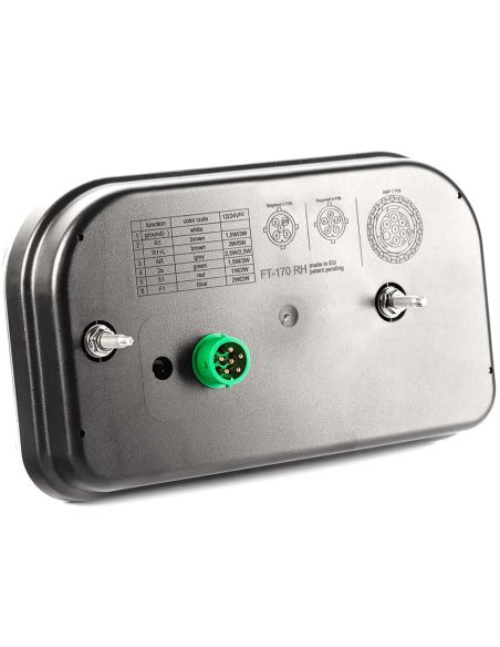 Lanterna traseira de LED com triângulo e conector de 5 pinos Bajonet 6 funções FT-170 Fristom | LeonLeds