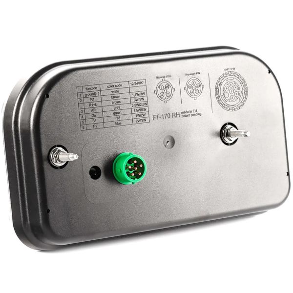 Feu arrière à LED avec triangle et connecteur 5 broches Bajonet 6 fonctions FT-170 Fristom | LeonLeds