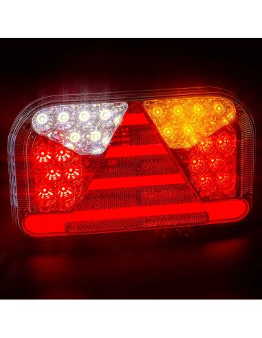 Piloto Trasero LED con triangulo con conector 7 Pin AMP 7 Funciones FT-170