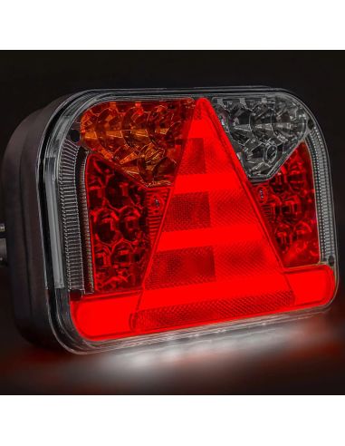 Feu arrière à LED triangulaire avec connecteur 7 broches AMP 7 fonctions FT-170
