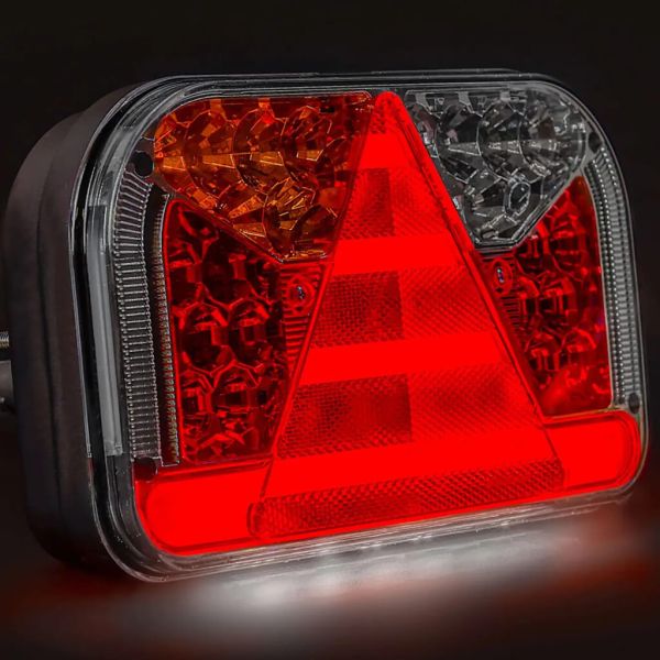 Piloto Trasero LED con triangulo con conector 7 Pin AMP 7 Funciones FT-170