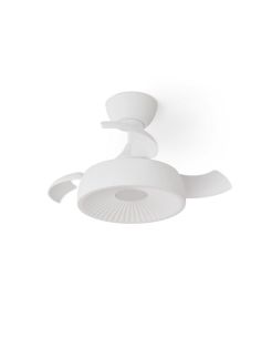 Ventilador de techo LED clásico retráctil VICTORIA XS blanco Ø55cm DC 27W luz 12W CCT DIM 2100lm IP20