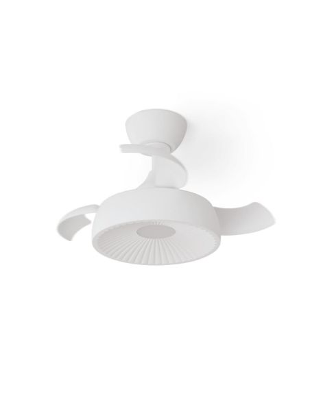 Ventilador de techo LED clásico retráctil VICTORIA XS blanco Ø55cm DC 27W luz 12W CCT DIM 2100lm IP20