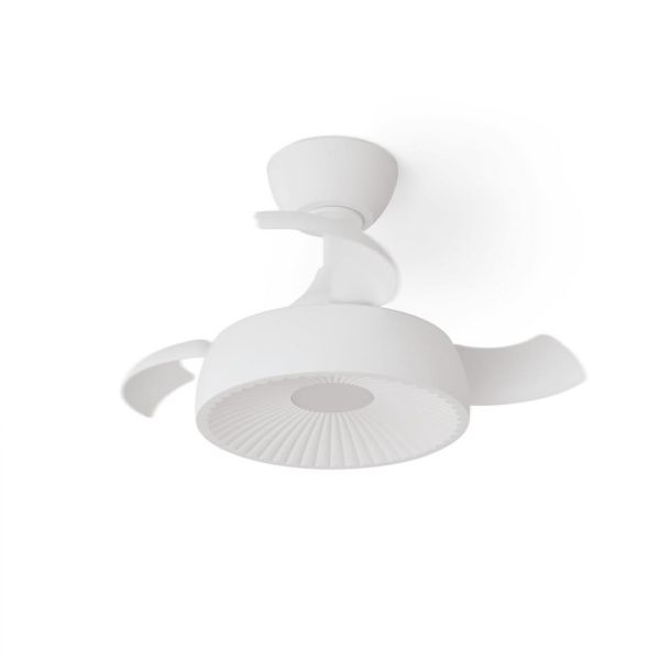 Ventilador de techo LED clásico retráctil VICTORIA XS blanco Ø55cm DC 27W luz 12W CCT DIM 2100lm IP20