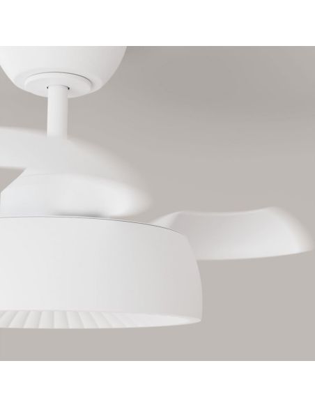 Ventilador de techo LED clásico retráctil VICTORIA S blanco Ø89cm motor DC 30W luz 16W CCT DIM 3000lm IP20