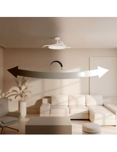 Ventilateur blanc, Ø89 cm, moteur CC 30 W, éclairage 16 W, température de couleur variable 3000 lm, indice de protection IP20 2