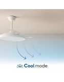 Ventilador de techo LED clásico retráctil VICTORIA S blanco Ø89cm motor DC 30W luz 16W CCT DIM 3000lm IP20