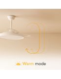 Ventilador de techo LED clásico retráctil VICTORIA S blanco Ø89cm motor DC 30W luz 16W CCT DIM 3000lm IP20