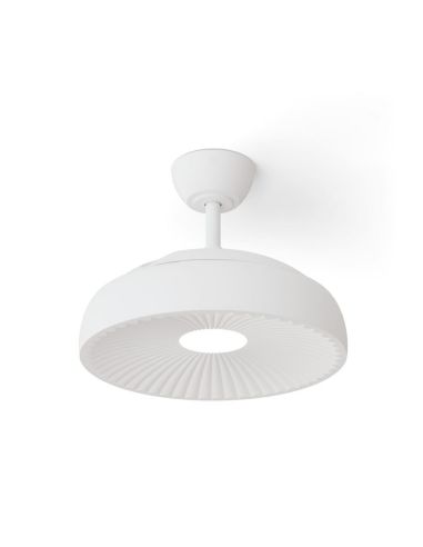 Ventilador de techo LED clásico retráctil VICTORIA S blanco Ø89cm motor DC 30W luz 16W CCT DIM 3000lm IP20