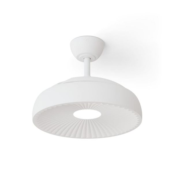 Ventilador de techo LED clásico retráctil VICTORIA S blanco Ø89cm motor DC 30W luz 16W CCT DIM 3000lm IP20