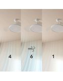 Ventilador de techo LED retráctil de diseño EMMA XS blanco Ø55cm DC 27W luz 12W CCT DIM 2100lm IP20