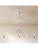 Ventilador de techo LED retráctil de diseño EMMA XS blanco Ø55cm DC 27W luz 12W CCT DIM 2100lm IP20