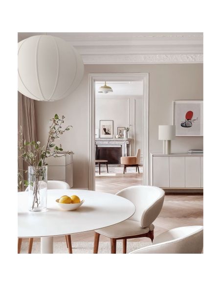 Ventilador de techo LED retráctil de diseño EMMA XS blanco Ø55cm DC 27W luz 12W CCT DIM 2100lm IP20