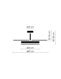 Ventilador de techo LED retráctil de diseño EMMA XS blanco Ø55cm DC 27W luz 12W CCT DIM 2100lm IP20