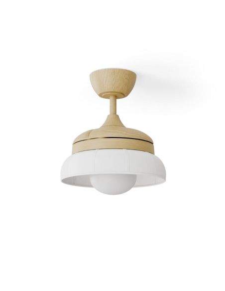 Ventilador de techo LED retráctil de diseño EMMA XS blanco Ø55cm DC 27W luz 12W CCT DIM 2100lm IP20