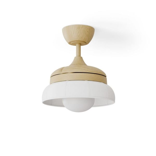Ventilador de techo LED retráctil de diseño EMMA XS blanco Ø55cm DC 27W luz 12W CCT DIM 2100lm IP20
