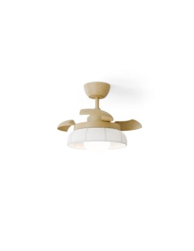 Ventilador de techo LED retráctil de diseño EMMA XS blanco Ø55cm DC 27W luz 12W CCT DIM 2100lm IP20
