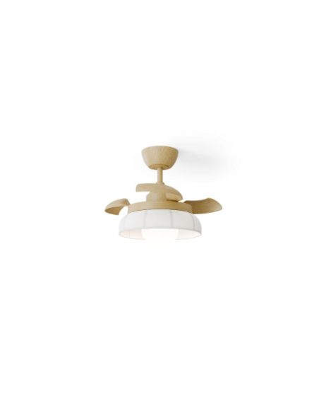 Ventilador de techo LED retráctil de diseño EMMA XS blanco Ø55cm DC 27W luz 12W CCT DIM 2100lm IP20