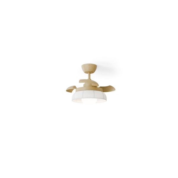 Ventilador de techo LED retráctil de diseño EMMA XS blanco Ø55cm DC 27W luz 12W CCT DIM 2100lm IP20