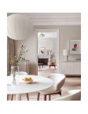 Ventilador de techo LED retráctil de diseño EMMA S blanco Ø89cm DC 18W luz 16W CCT DIM 3000lm IP20