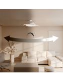 Ventilador de techo LED retráctil de diseño EMMA S blanco Ø89cm DC 18W luz 16W CCT DIM 3000lm IP20