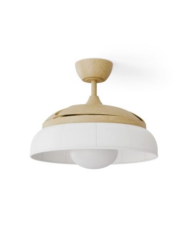 Ventilador de techo LED retráctil de diseño EMMA S blanco Ø89cm DC 18W luz 16W CCT DIM 3000lm IP20