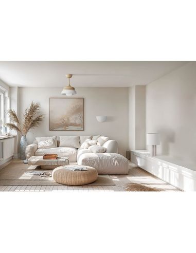 Ventilador de techo LED retráctil de diseño EMMA S blanco Ø89cm DC 18W luz 16W CCT DIM 3000lm IP20